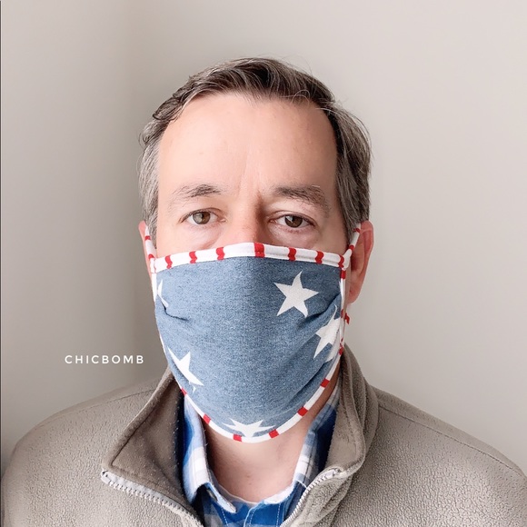 USA STARS FACE MASK- UNISEX - Picture 4 of 7